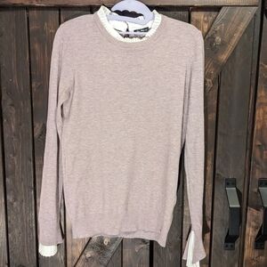 VILA Milano light purple sweater with white trim size M